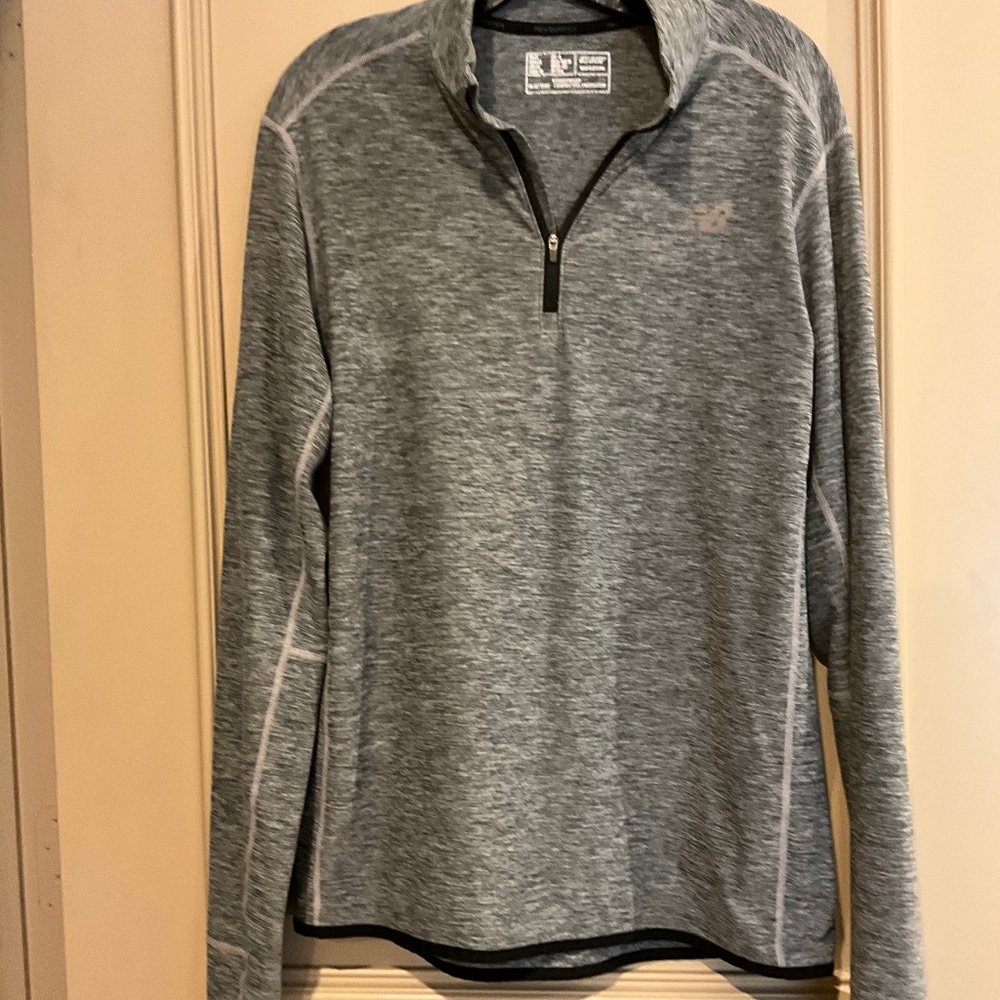 NEW BALANCE Running Mens Long Sleeve 1/4 Zip Shirt Top Performance NB DRY Medium